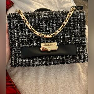 SOLD Michael Kors Tweed Black Handbag/Shoulder Bag